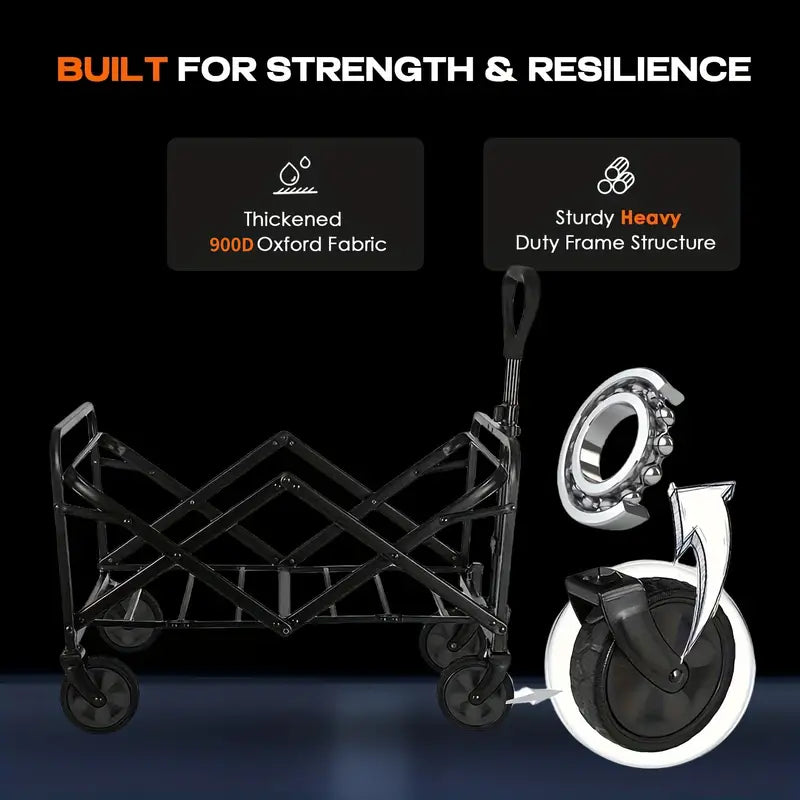 Large heavy-duty all terrain folding wagon